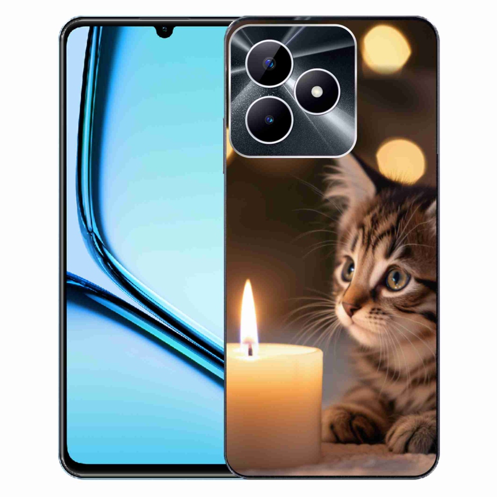 Gélový kryt mmCase na Realme Note 50 - mačiatko a sviečka