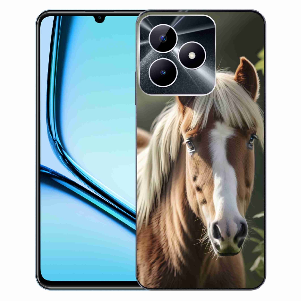 Gélový kryt mmCase na Realme Note 50 - kôň so svetlou hrivou