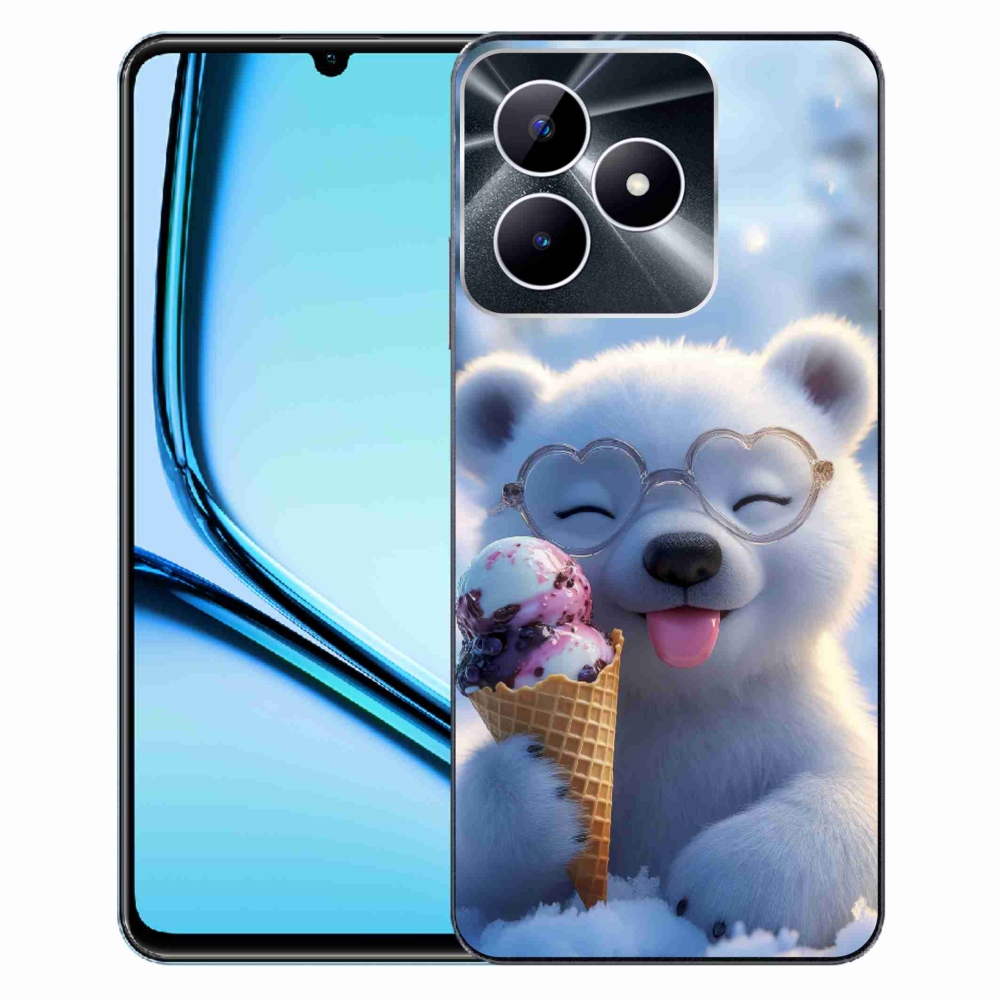 Gélový kryt mmCase na Realme Note 50 - medvedík so zmrzlinou