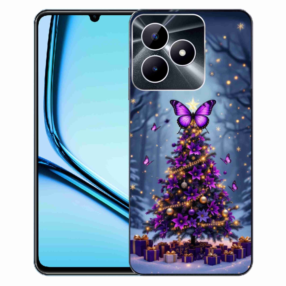 Gélový kryt mmCase na Realme Note 50 - motýlí vianočný stromček