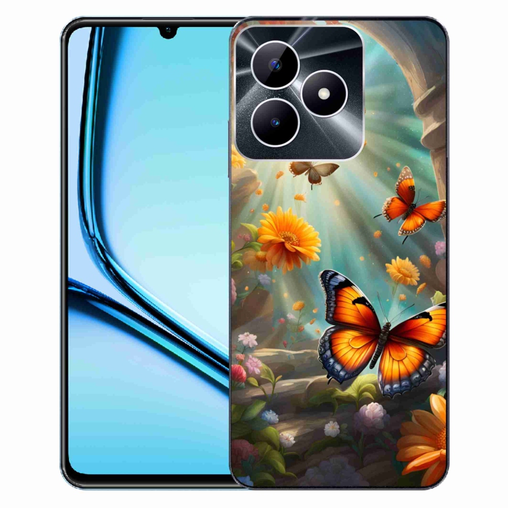 Gélový kryt mmCase na Realme Note 50 - motýlia záhrada 2