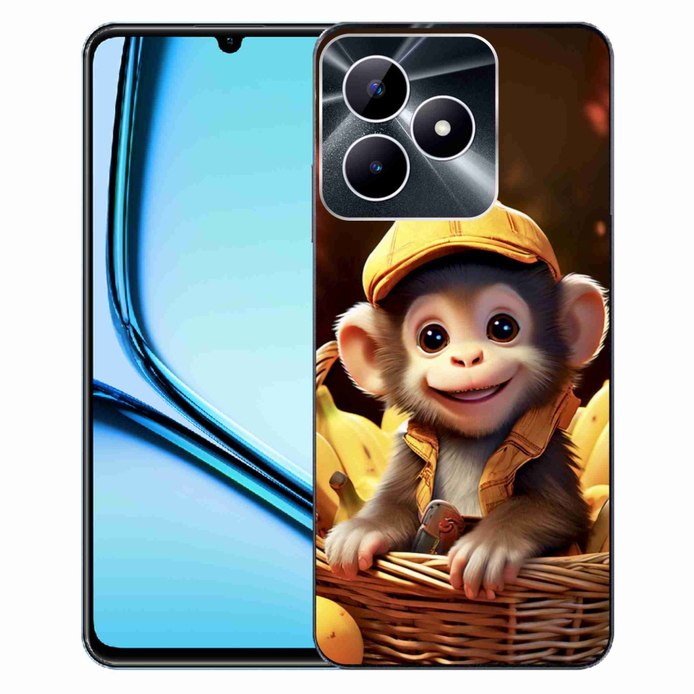 Gélový kryt mmCase na Realme Note 50 - opice v košíku