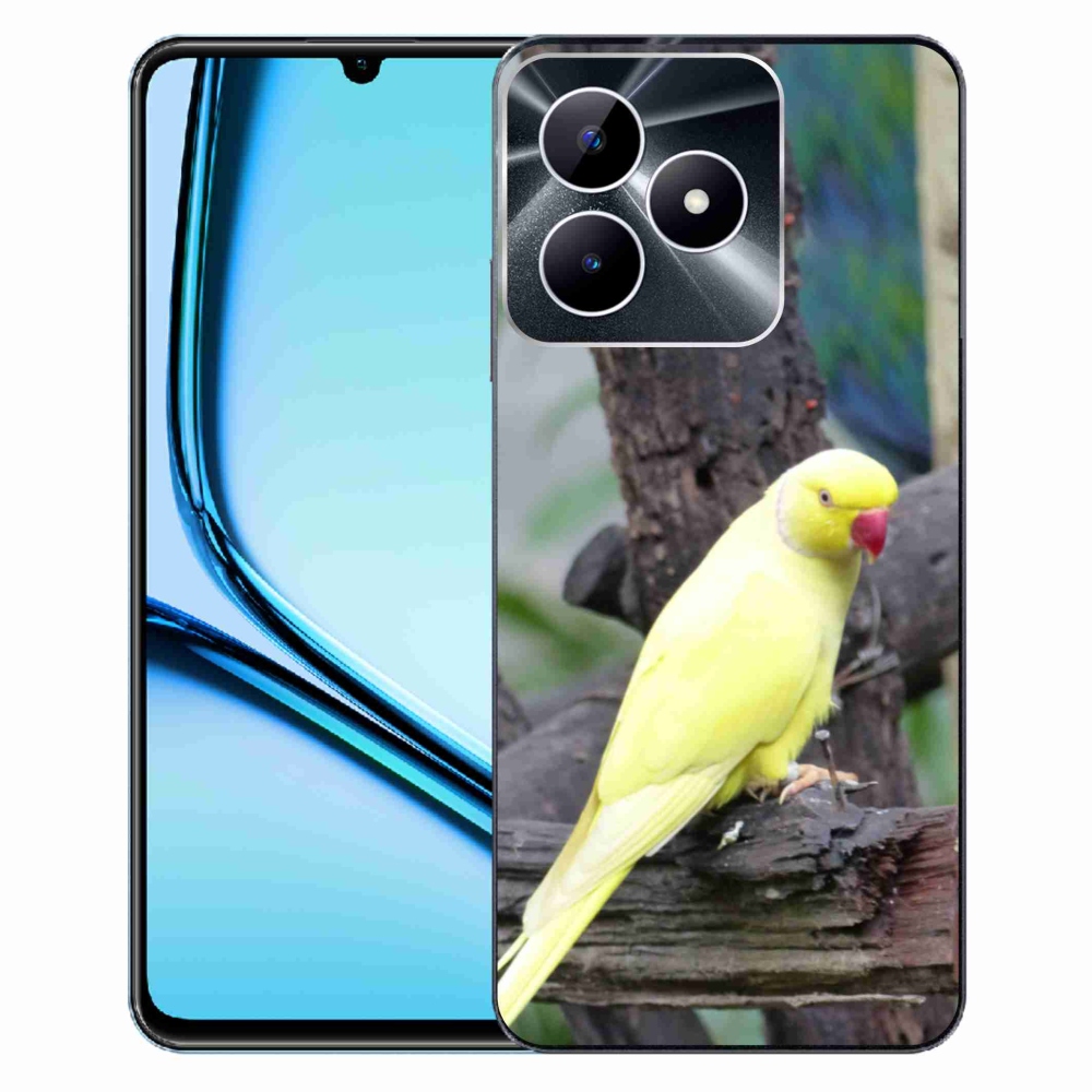 Gélový kryt mmCase na Realme Note 50 - papagáj alexander žltý
