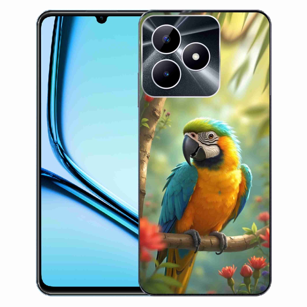 Gélový kryt mmCase na Realme Note 50 - papagáj ara modrožltá