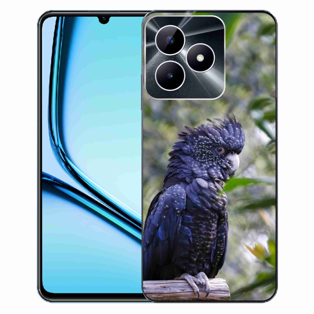 Gélový kryt mmCase na Realme Note 50 - papagáj kakadu čierny