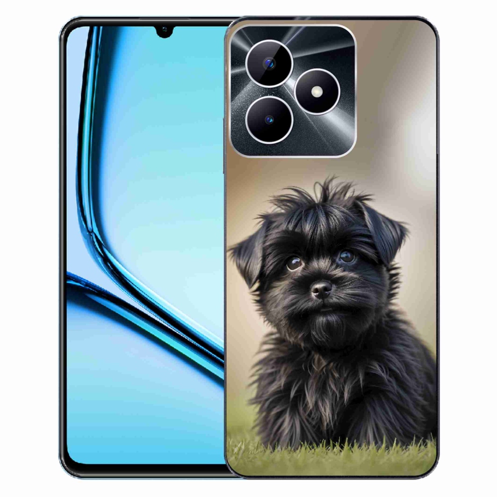 Gélový kryt mmCase na Realme Note 50 - roztomilý čierny psík