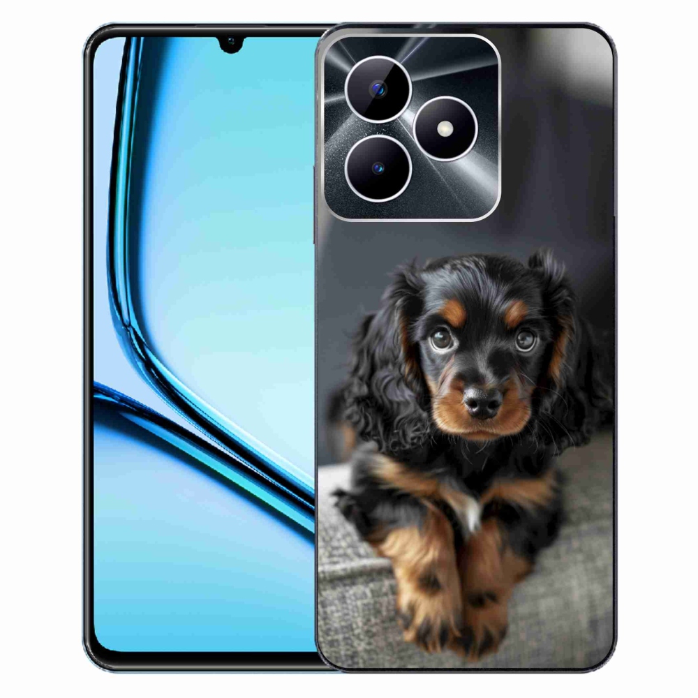Gélový kryt mmCase na Realme Note 50 - roztomilý dlhosrstý jazvečík