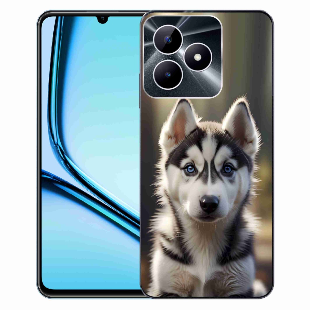 Gélový kryt mmCase na Realme Note 50 - roztomilý sibírsky husky