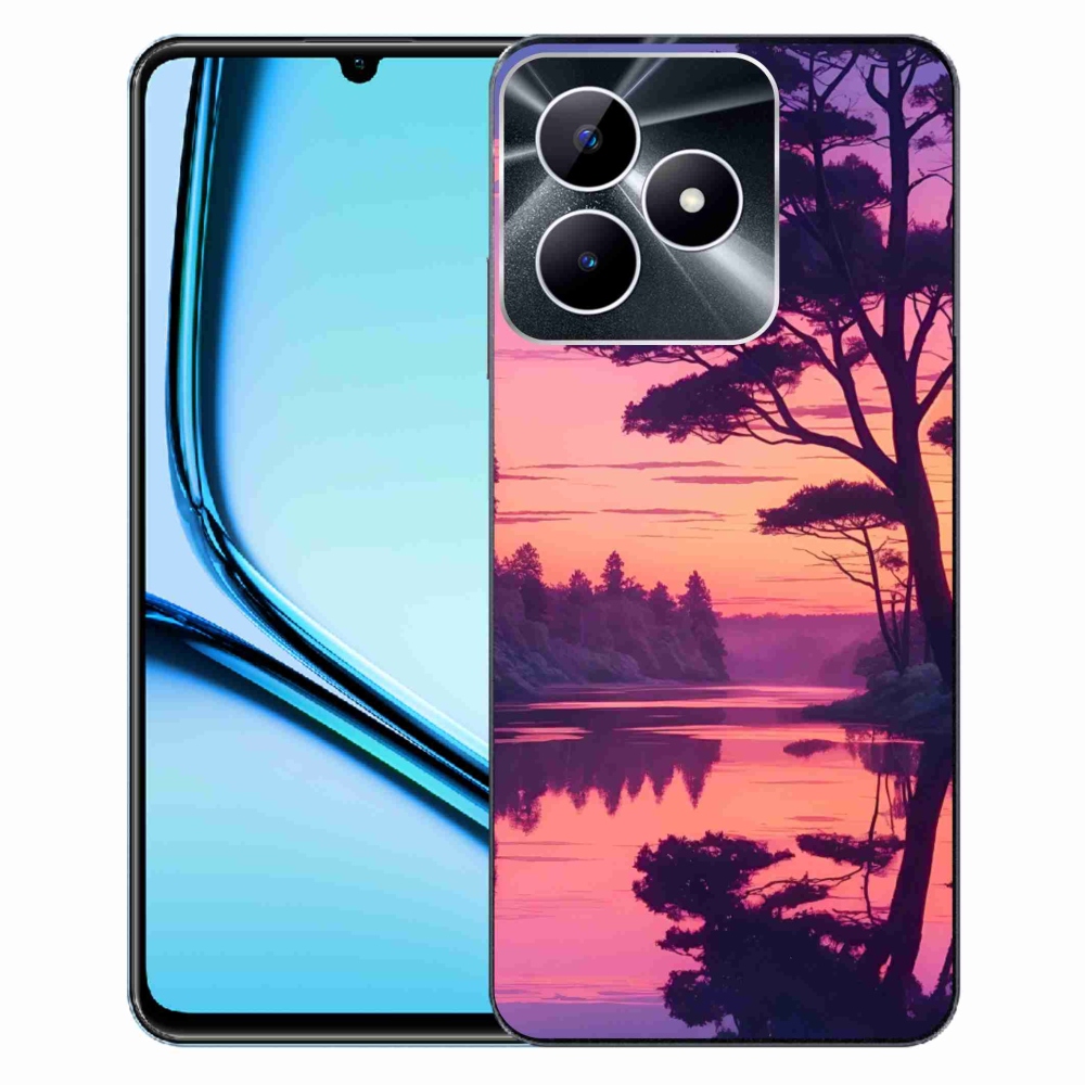 Gélový kryt mmCase na Realme Note 50 - západ slnka nad jazerom