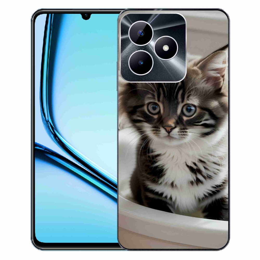 Gélový kryt mmCase na Realme Note 50 - zvedavé mačiatko