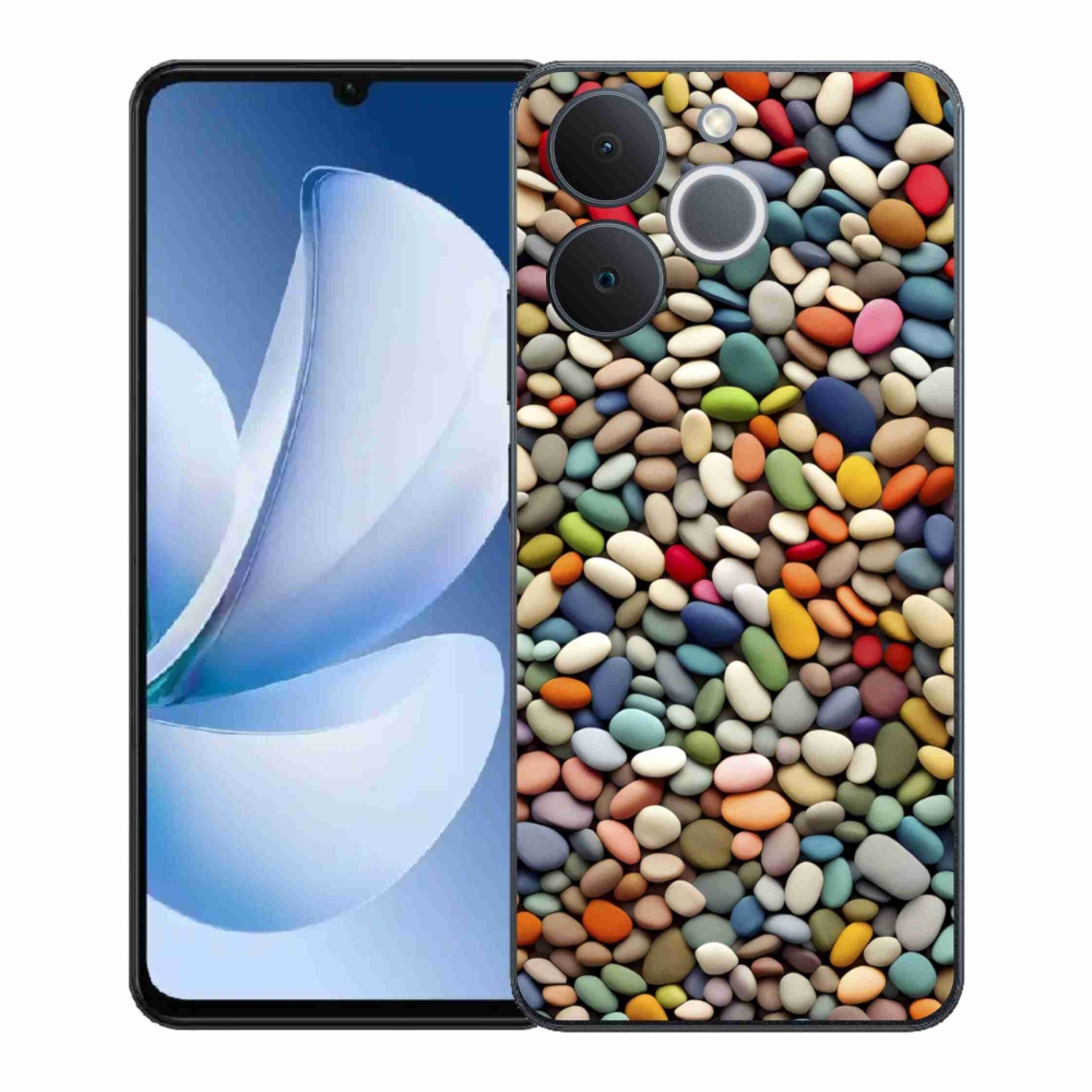 Gélový kryt mmCase na Realme Note 70T - farebné kamienky 2