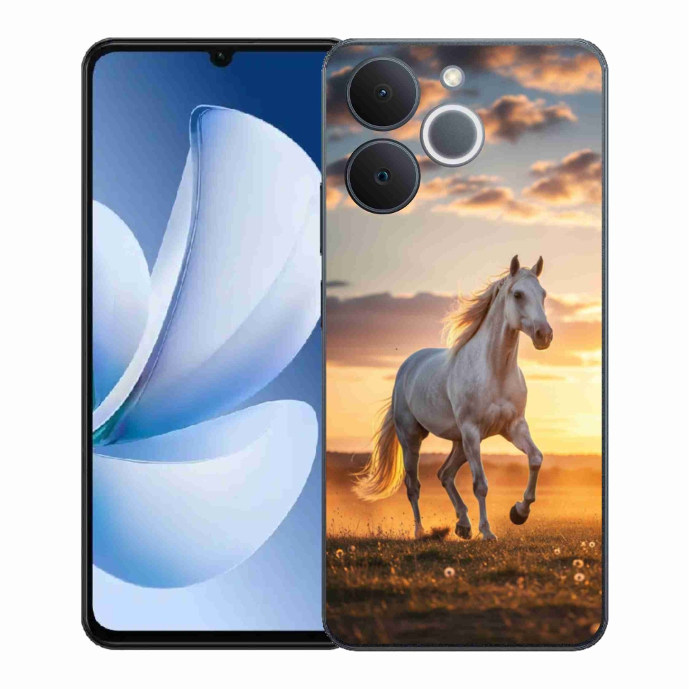 Gélový kryt mmCase na Realme Note 70T - bežiaci biely kôň 2