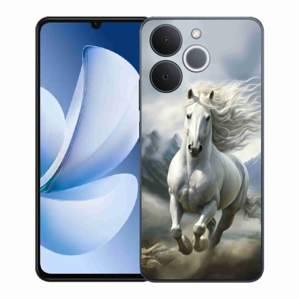 Gélový kryt mmCase na Realme Note 70T - bežiaci biely kôň 3