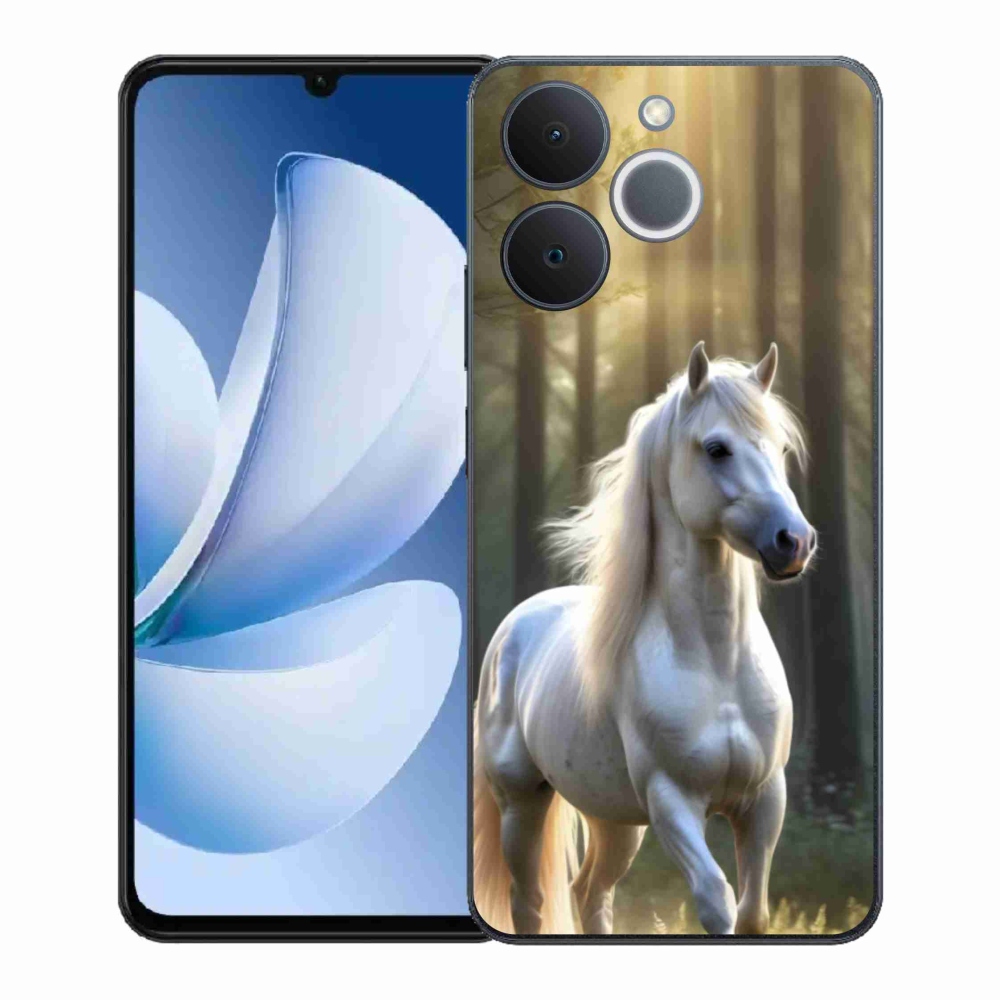 Gélový kryt mmCase na Realme Note 70T - biely kôň 3