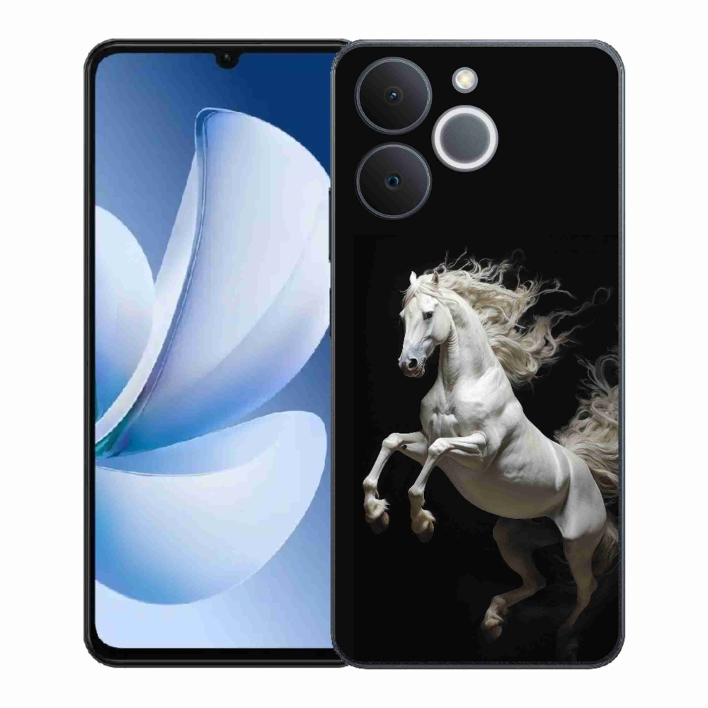 Gélový kryt mmCase na Realme Note 70T - biely kôň 4