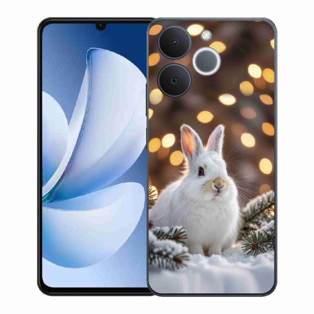 Gélový kryt mmCase na Realme Note 70T - biely zajac