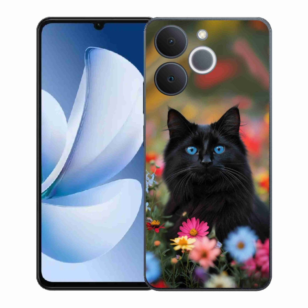 Gélový kryt mmCase na Realme Note 70T - čierne mačiatko 4
