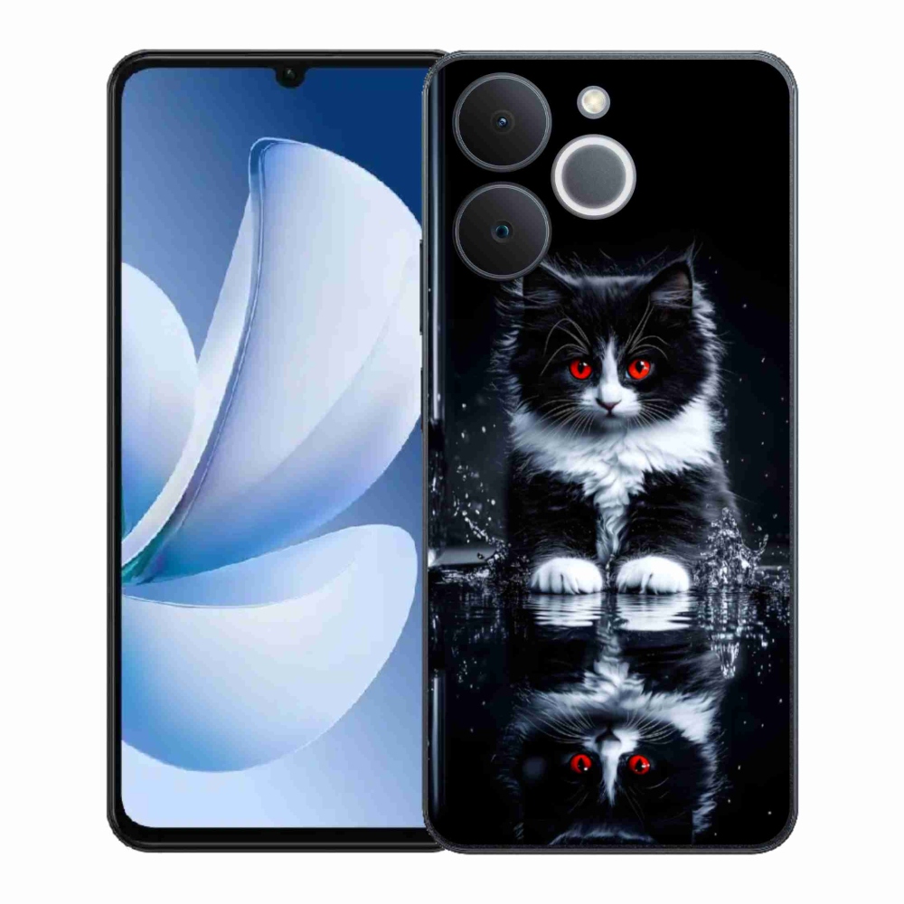 Gélový kryt mmCase na Realme Note 70T - čiernobiele mačiatko