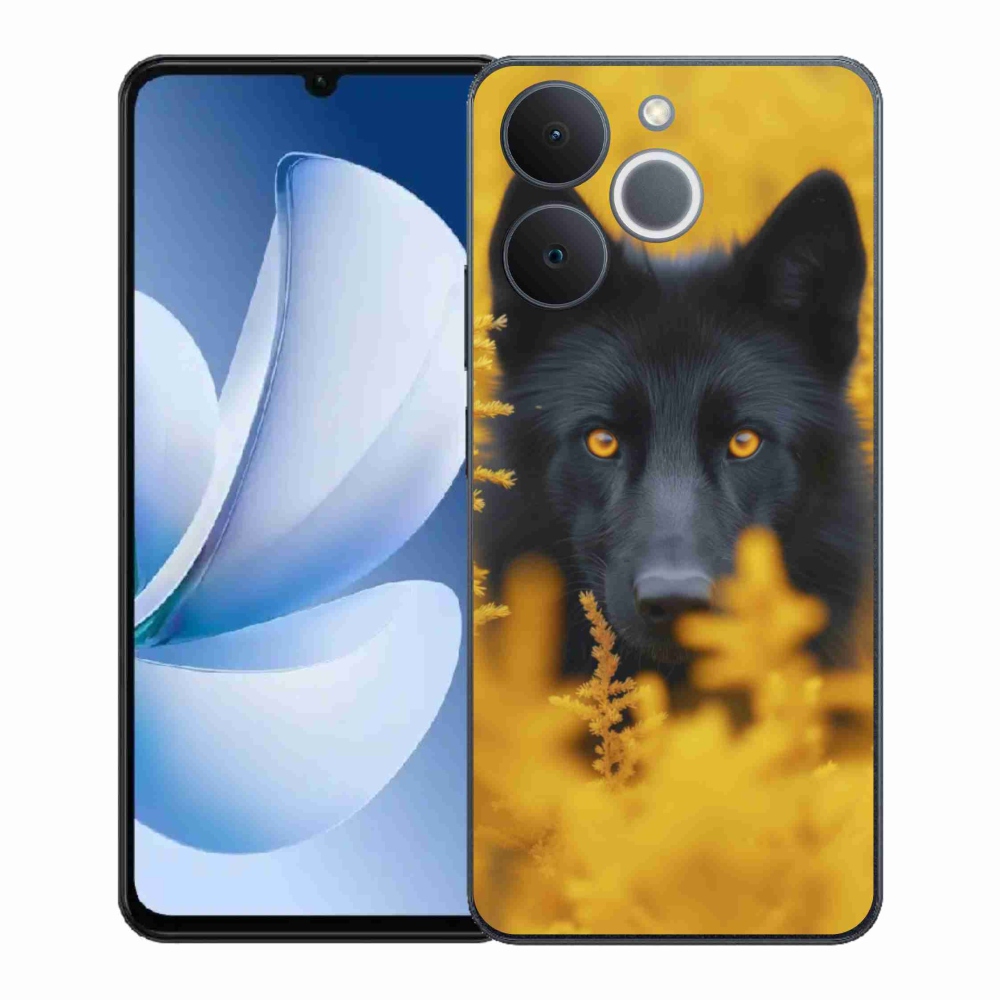 Gélový kryt mmCase na Realme Note 70T - čierny vlk 2
