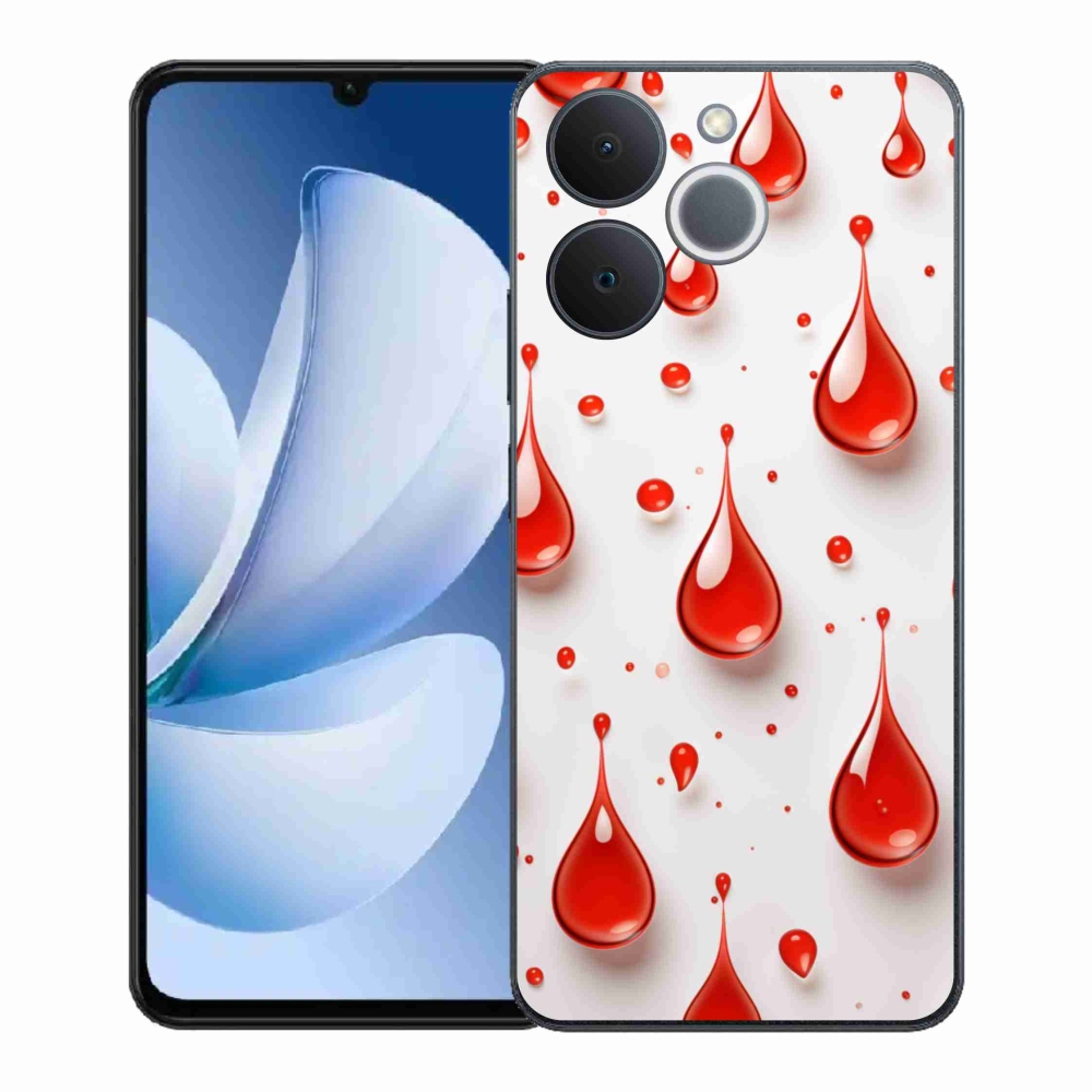 Gélový kryt mmCase na Realme Note 70T - červené kvapky