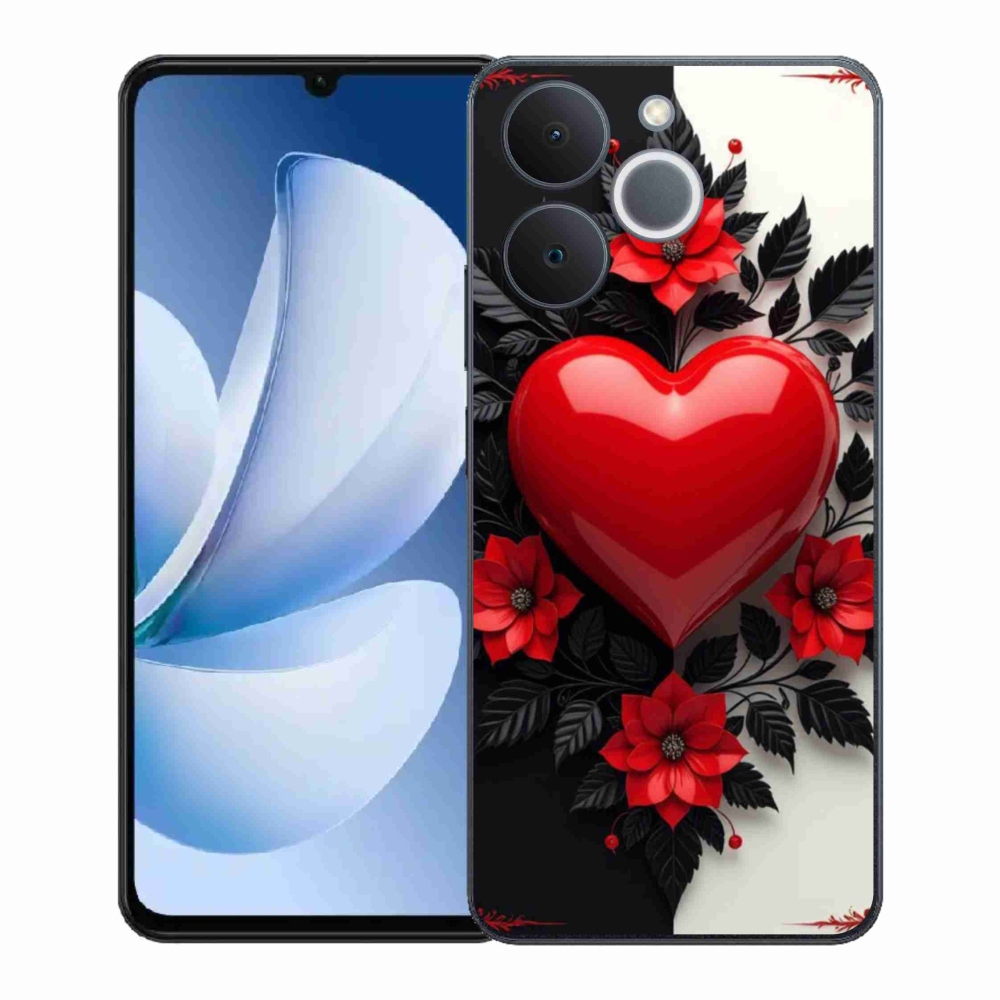Gélový kryt mmCase na Realme Note 70T - červené srdce
