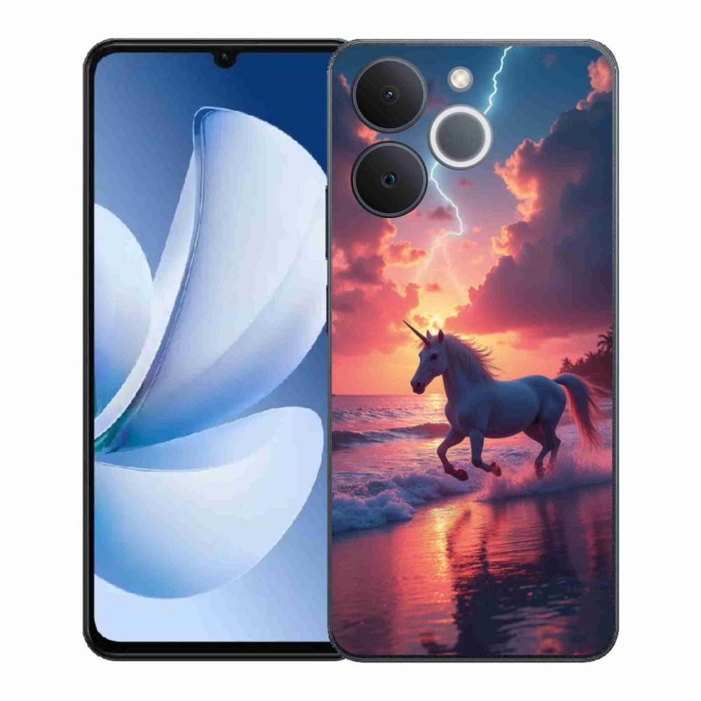 Gélový kryt mmCase na Realme Note 70T - jednorožec na pláži