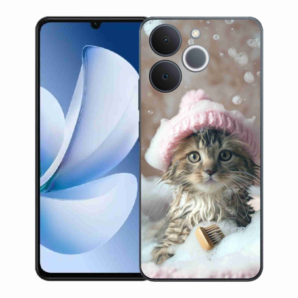 Gélový kryt mmCase na Realme Note 70T - mačiatko a kúpeľ