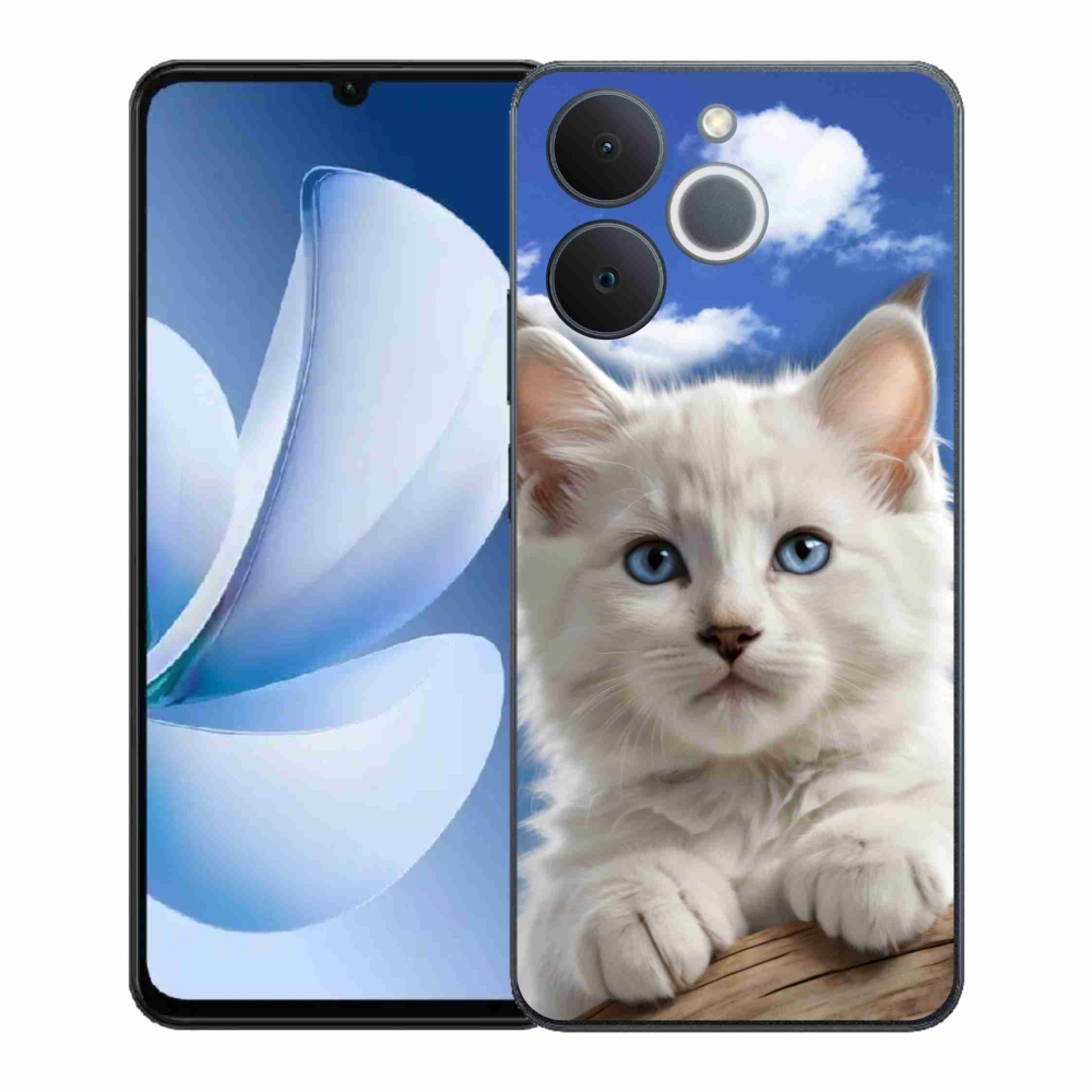 Gélový kryt mmCase na Realme Note 70T - mačiatko a oblaky