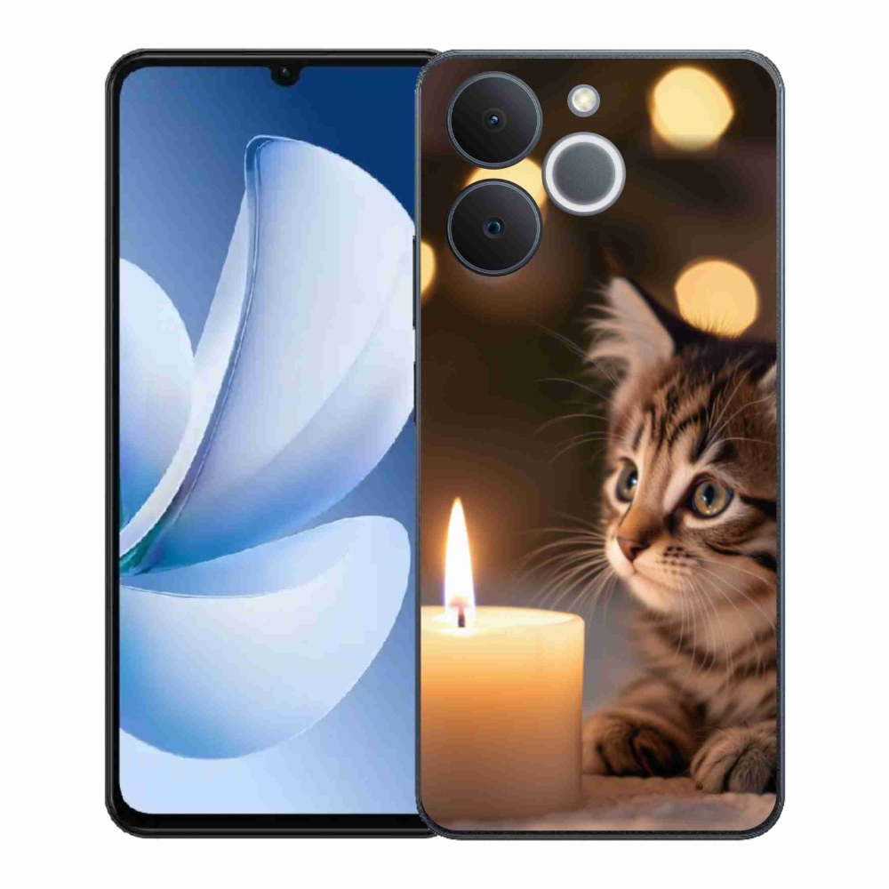 Gélový kryt mmCase na Realme Note 70T - mačiatko a sviečka