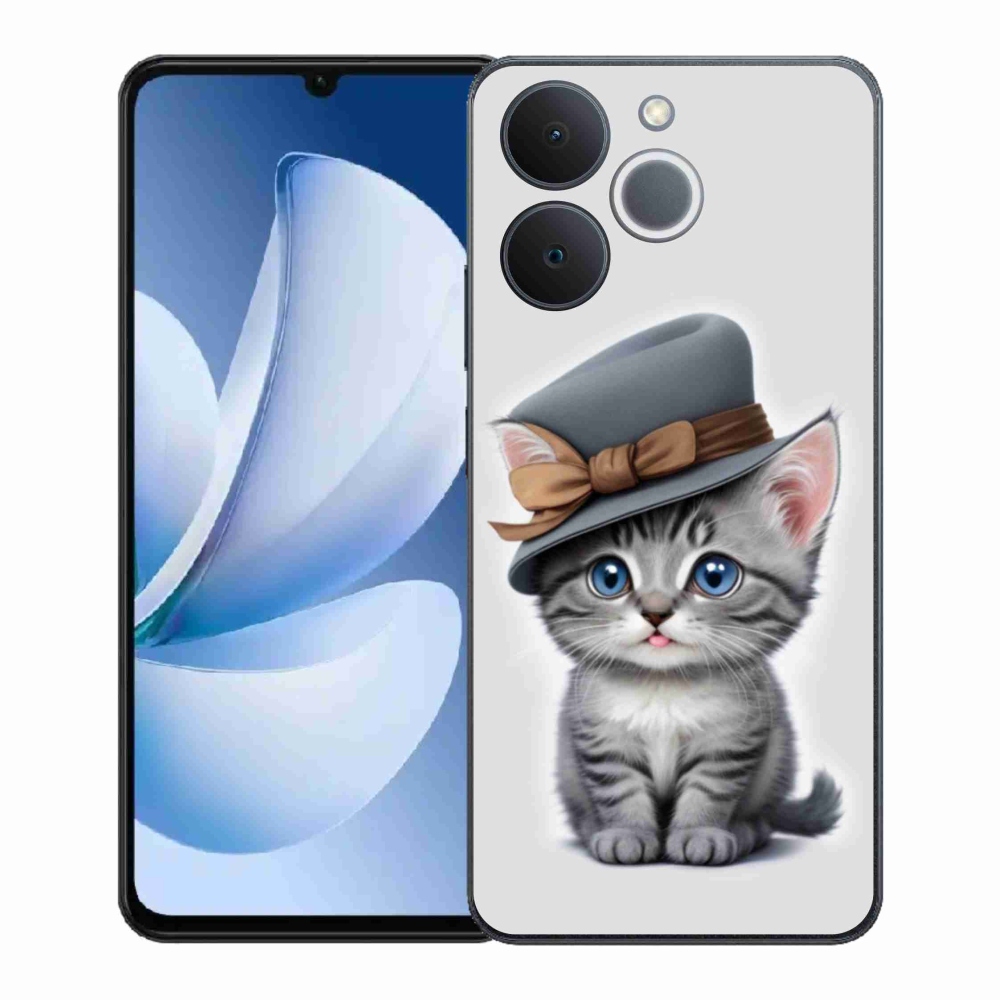 Gélový kryt mmCase na Realme Note 70T - mačiatko s klobúkom
