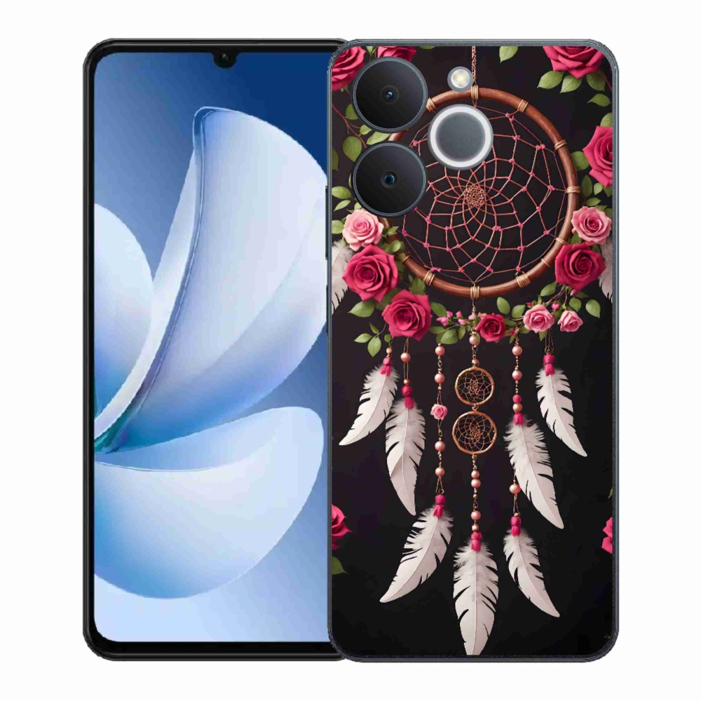Gélový kryt mmCase na Realme Note 70T - lapač snov s ružami