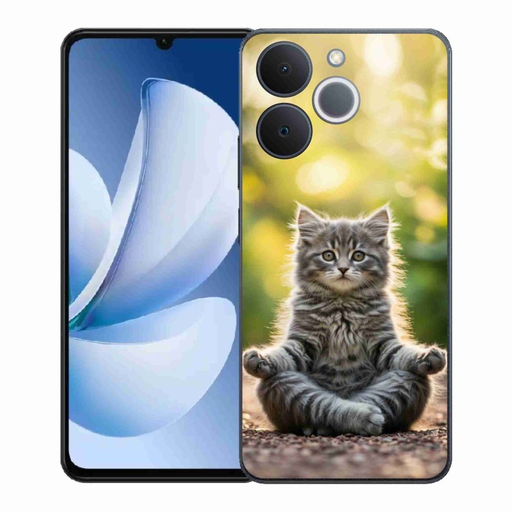 Gélový kryt mmCase na Realme Note 70T - meditujúce mačiatko