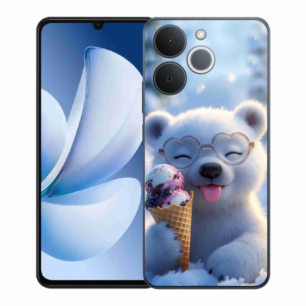 Gélový kryt mmCase na Realme Note 70T - medvedík so zmrzlinou