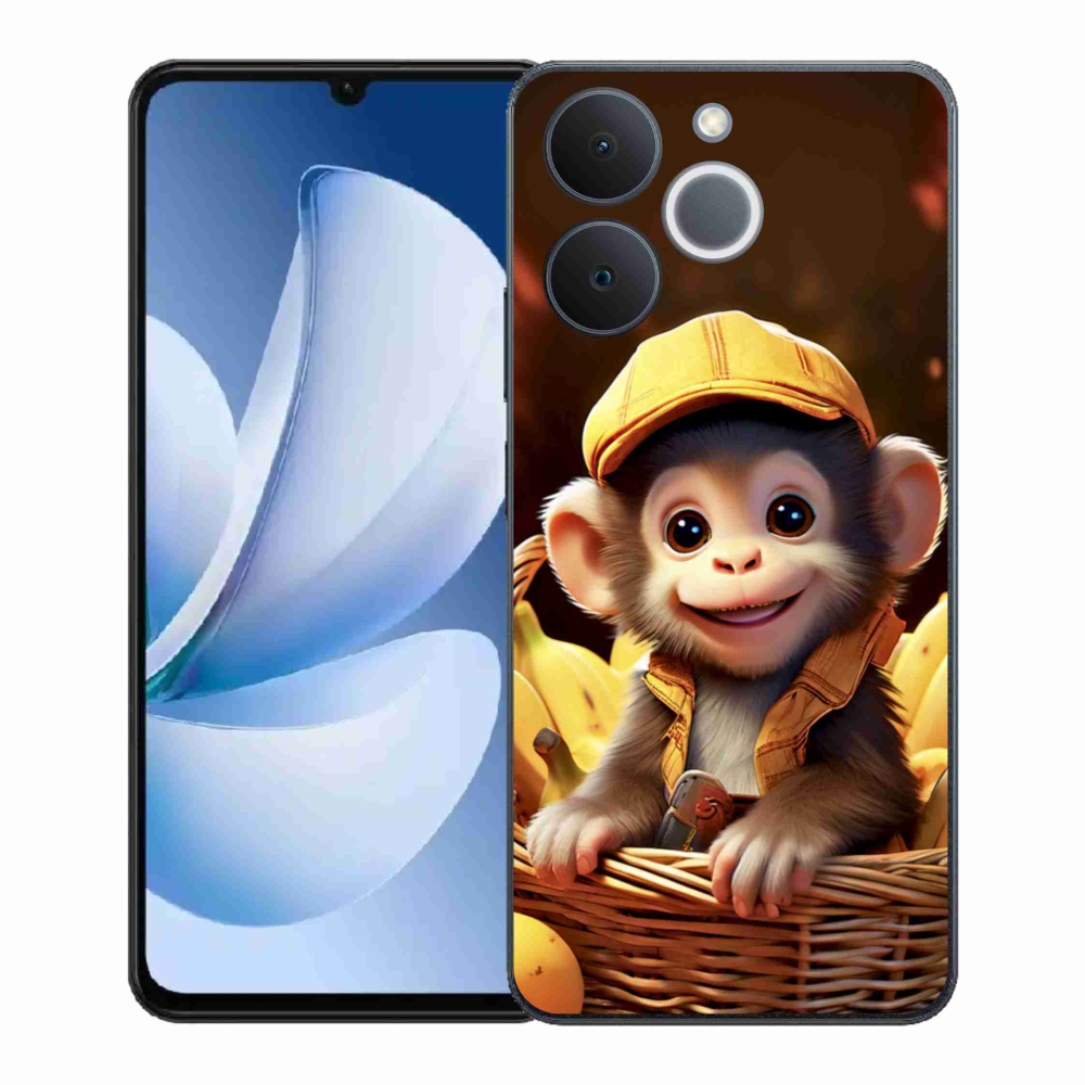 Gélový kryt mmCase na Realme Note 70T - opice v košíku