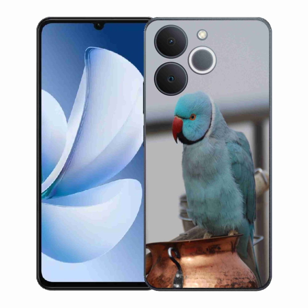 Gélový kryt mmCase na Realme Note 70T - papagáj Alexandr modrý