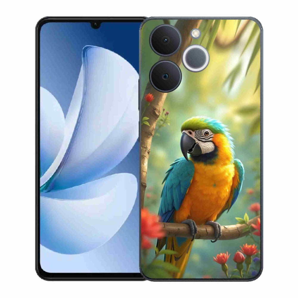 Gélový kryt mmCase na Realme Note 70T - papagáj ara modrožltá