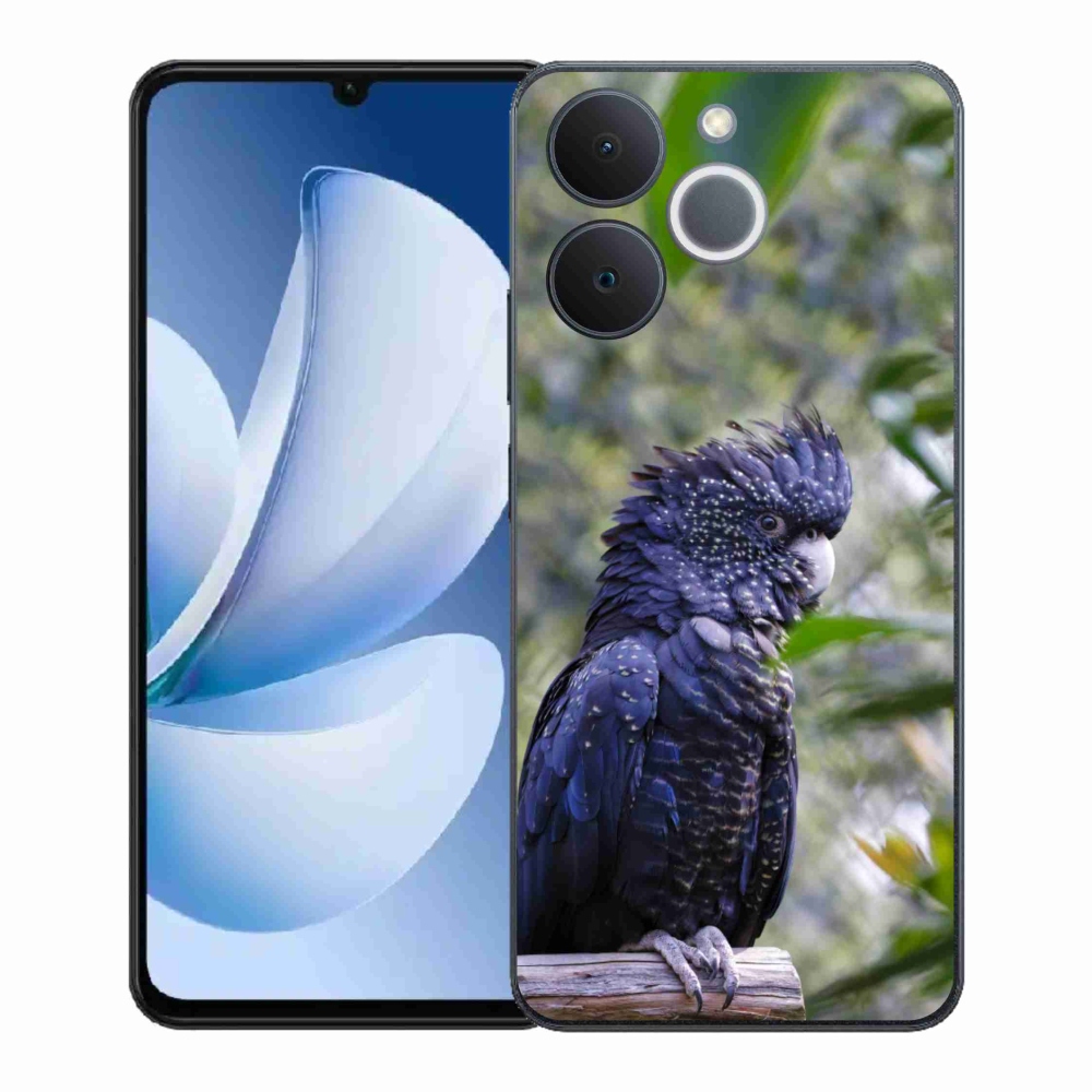 Gélový kryt mmCase na Realme Note 70T - papagáj kakadu čierny