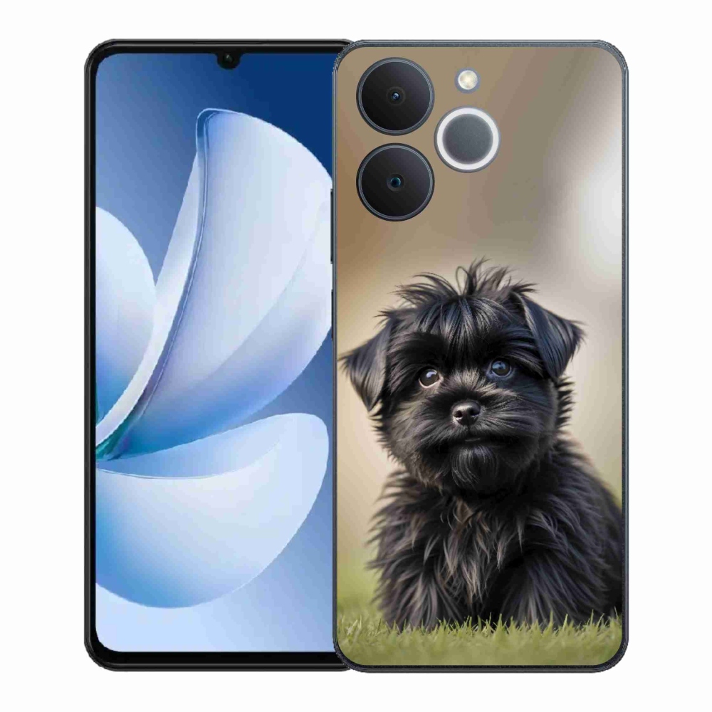 Gélový kryt mmCase na Realme Note 70T - roztomilý čierny psík