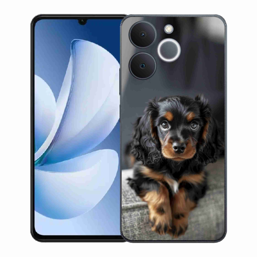 Gélový kryt mmCase na Realme Note 70T - roztomilý dlhosrstý jazvečík