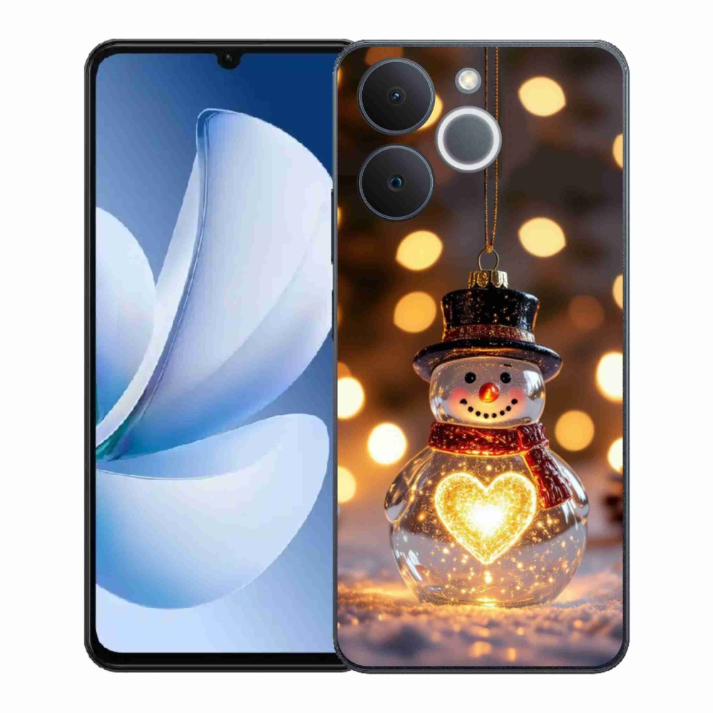 Gélový kryt mmCase na Realme Note 70T - svietiaci vianočný snehuliak