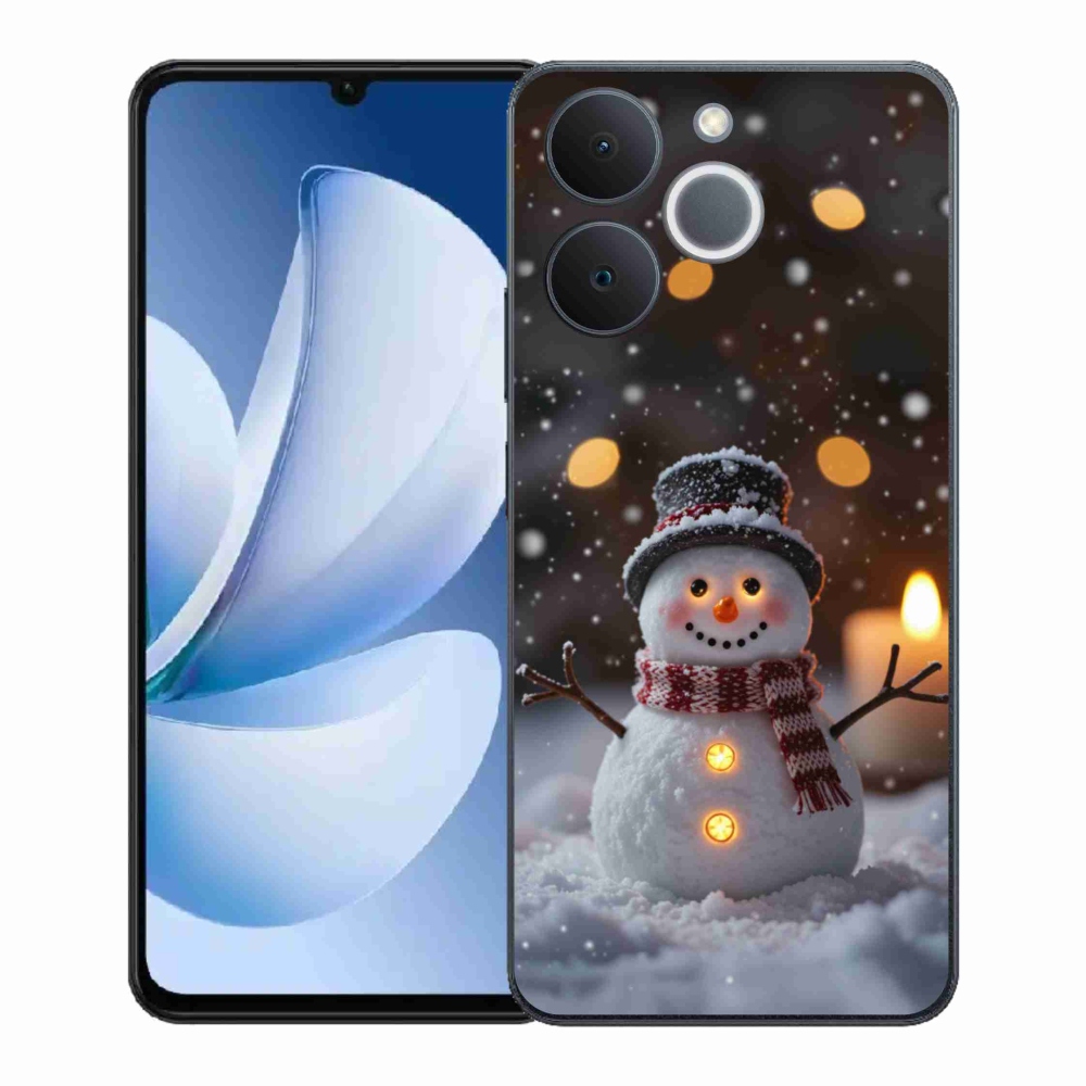 Gélový kryt mmCase na Realme Note 70T - veselý snehuliak
