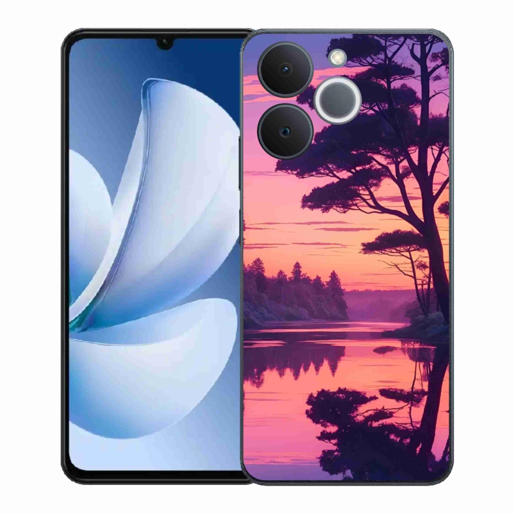 Gélový kryt mmCase na Realme Note 70T - západ slnka nad jazerom