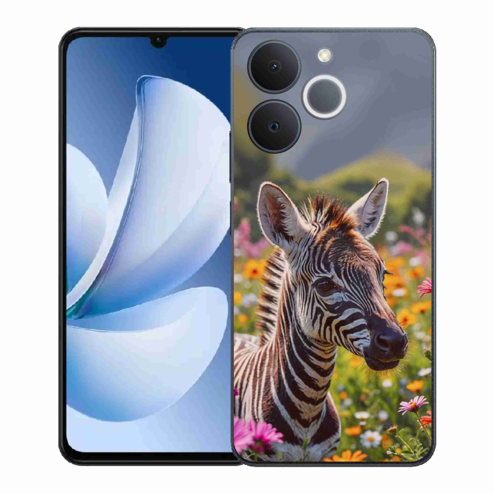 Gélový kryt mmCase na Realme Note 70T - zebra na lúke