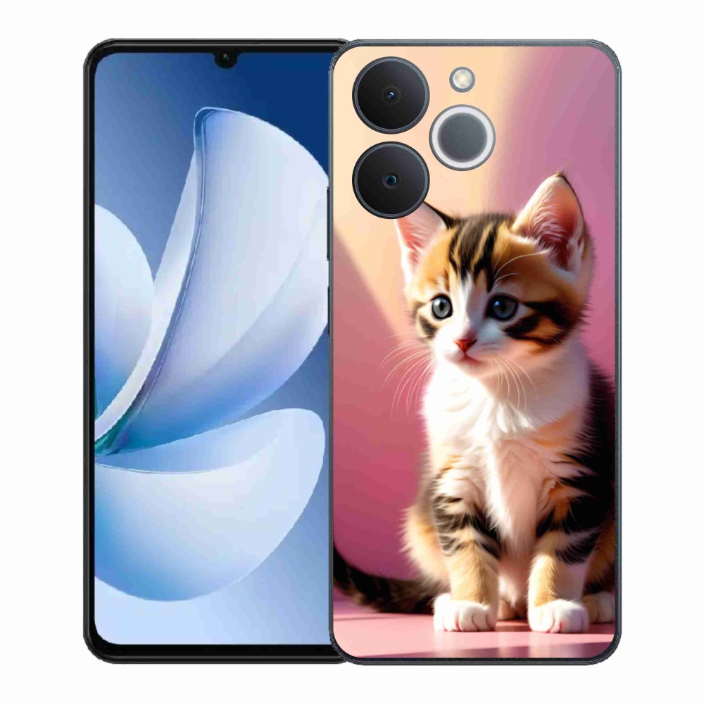 Gélový kryt mmCase na Realme Note 70T - zvedavé mačiatko 2