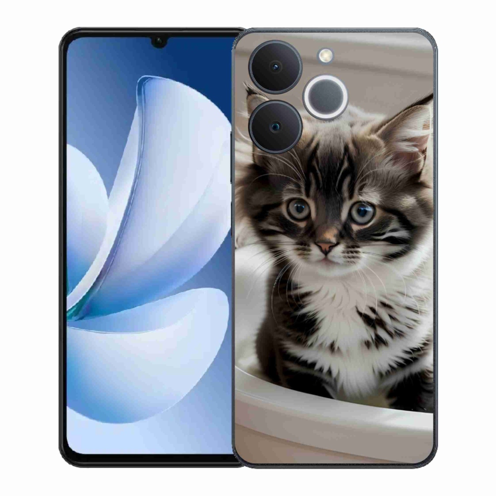 Gélový kryt mmCase na Realme Note 70T - zvedavé mačiatko