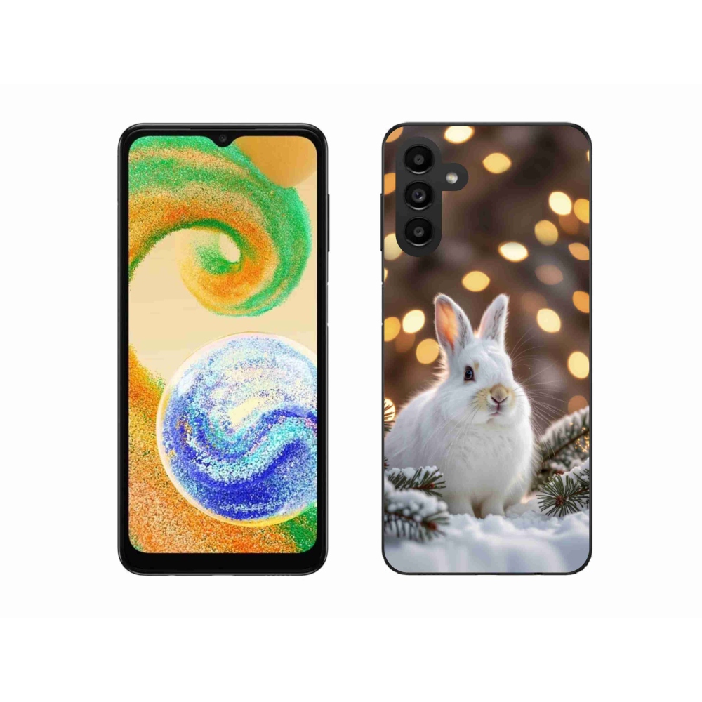 Gélový kryt mmCase na Samsung Galaxy A04s (164,7 x76, 7x9, 1 mm) - biely zajac