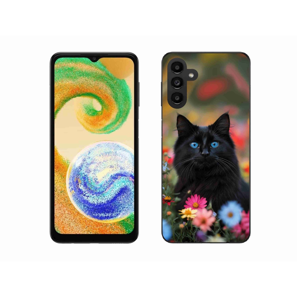 Gélový kryt mmCase na Samsung Galaxy A04s (164,7x76,7x9,1 mm) - čierne mačiatko 4