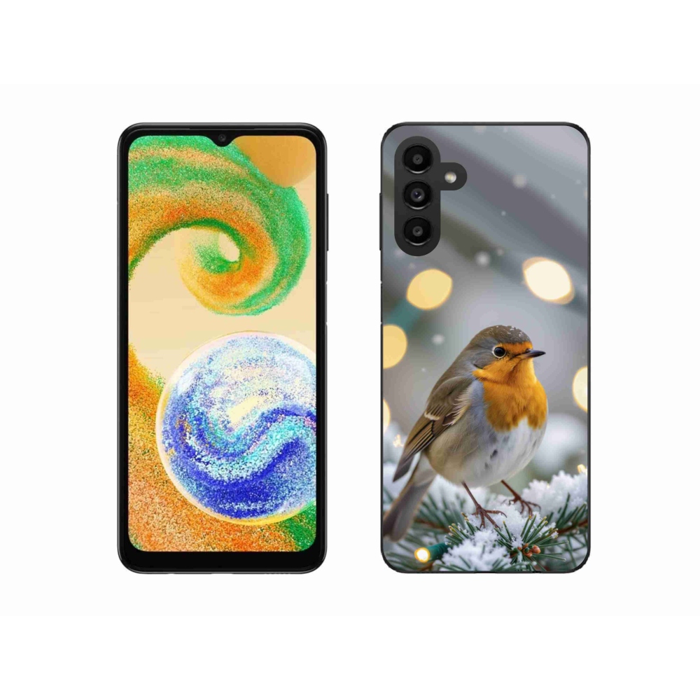 Gélový kryt mmCase na Samsung Galaxy A04s (164,7 x76, 7x9, 1 mm) - červienka v zime