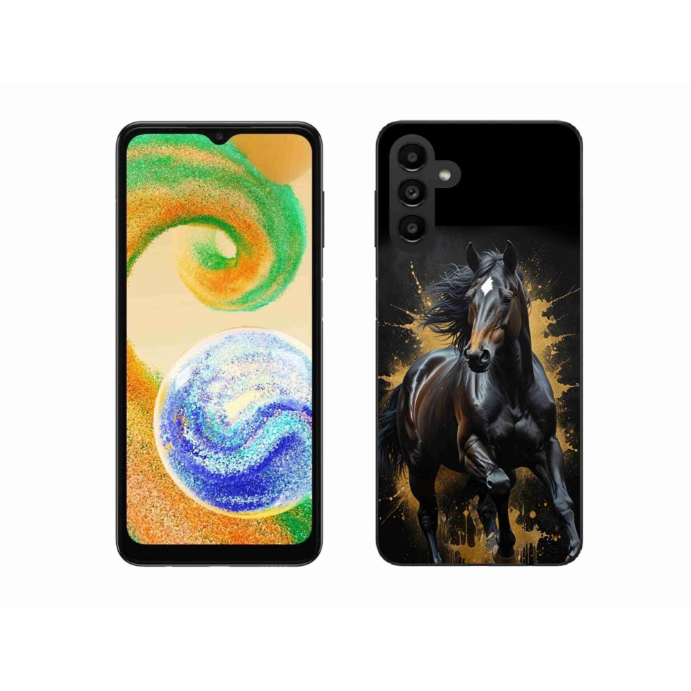 Gélový kryt mmCase na Samsung Galaxy A04s (164,7x76,7x9,1 mm) - elegantný čierny žrebec