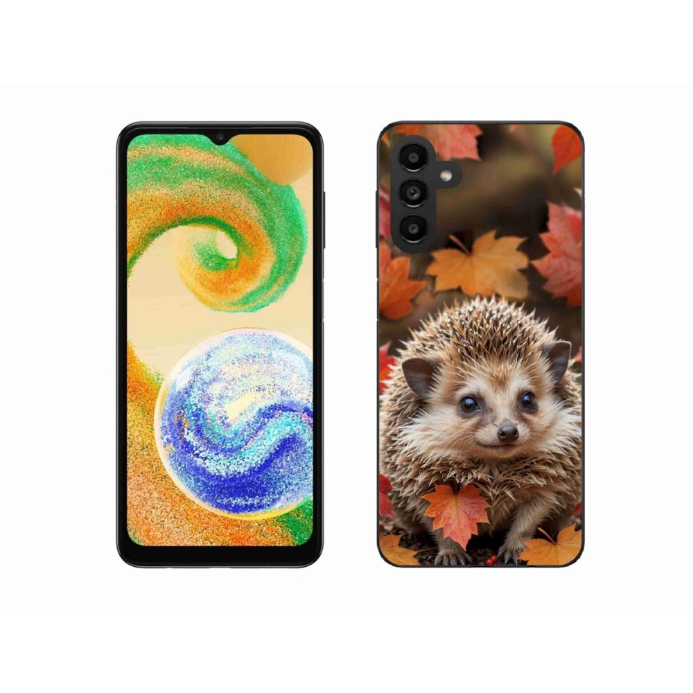 Gélový kryt mmCase na Samsung Galaxy A04s (164,7 x76, 7x9, 1 mm) - ježko v lístia